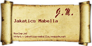 Jakatics Mabella névjegykártya